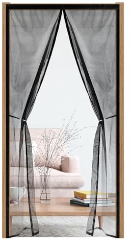 Magnetic Fly Screen for Doors 70x180cm,Magnetic Door Curtain & Mosquito Net, Breathable High-Density Mesh, Hands-Free Pet & Kid Friendly, Fits Various Sizes, Patio/Balcony/Sliding Door,Black