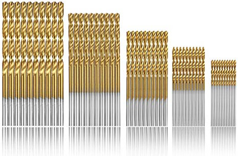Estmoon 100 Stück HSS Bohrer Set Metall Spiralbohrer Set Handspiralbohrer Bohrersets Werkzeuge 1/1,5/2/ 2,5/3 mm