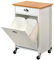 Kesper Carrito de Cocina con Sistema de separación de Basura, Material: 50 x Tablero de Fibra, plástico, Dimensiones: 50 x 37 x 79 cm, Color: Blanco, marrón - decoración de bambú | 25526 13