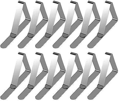 12 Stück Picknick-Tischdecken-Clips für Outdoor-Tische, Premium-Tischtuch-Clip-Halter, dicke Picknick-Tischklammern für Esstische, Metall-Tischtuch-Halteclip, Abdeckklemmen für Tischdecken HAHAYOO