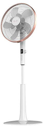 Cecotec Ventilador de Pie con Mando a Distancia y Temporizador EnergySilence 1030 SmartExtreme. 28 W, 10 Aspas 40cm de Diámetro, Oscilante, 24 Velocidades, Ajustable 115-135cm, Motor DC, Blanco