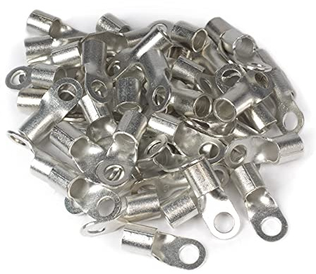 ERKO Ringkabelschuhe Set 100 Stück 16mm² M10 Professionalle kupfer, galvanisch verzinnt, nach DIN 46234, Ohne Isolierung für Mehraderkabel Cu, schützt elektrische Verbindungen