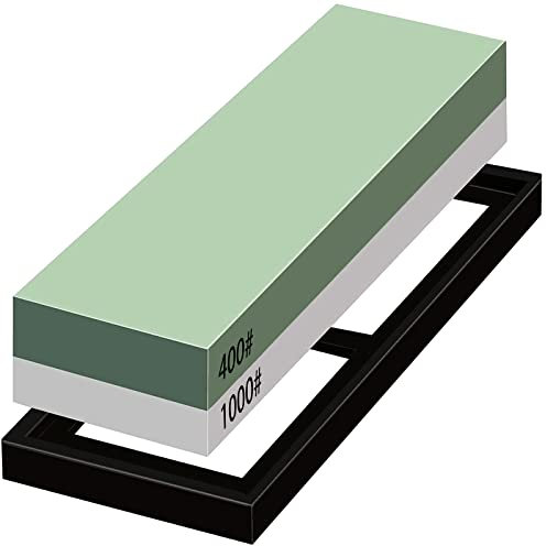 Schleifstein Messer, 400/1000 Körnung Abziehsteine Wetzstein 2-IN-1 Messerschärfer Knife Sharpener Schleifklötze für Küchenmesser,Taschenmesser,Klingen,Scheren,Gartenwerkzeug