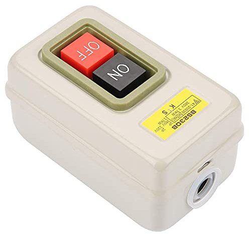 BS230B Interruttore a Pulsante, Interruttore On/off 3P Autobloccante AC 380V 3,7kW Interruttore a Pulsante per Controllo Motore Pulsante On/off