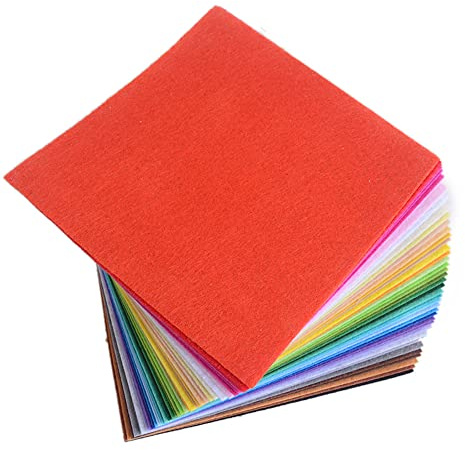 40Farben Bunte Felt Fabric Basteln Farbig Filz Blätter Filzplatten zum Basteln Nähen DIY Handwerk für Kinder Vliesstoff Patchwork Manual Decoration Nähen Manual Decoration ,Zufällig 1mm 15x15cm