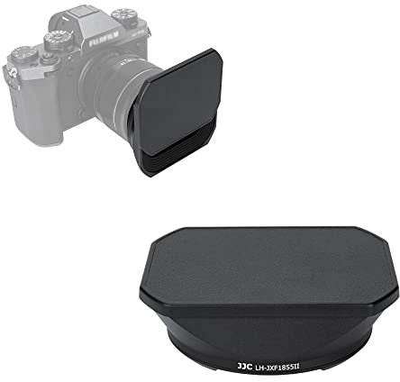 JJC Metal Square Lens Hood for FUJI. XF14mm F2.8 R Lens and XF18-55mm F2.8-4 R LM OIS Lens with Slide Design Hood Cap – Replaces FUJI. 14/18-55