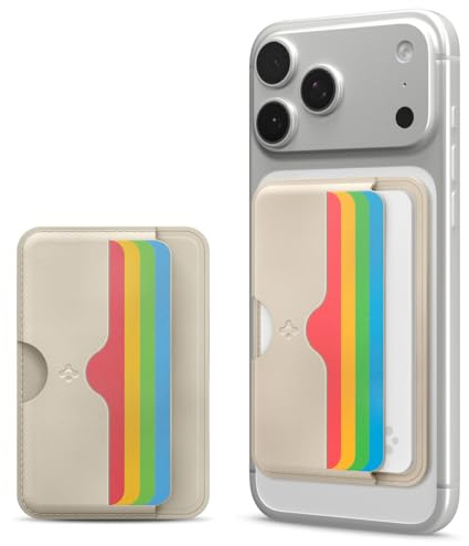 Spigen Caseology by Folder Pop Magnetisches Wallet für MagSafe & Pixelsnap | Minimal Wallet im Folder Design mit sicherem Halt, einfachem Kartenzugriff und Platz für bis zu 3 Karten - Regenbogen