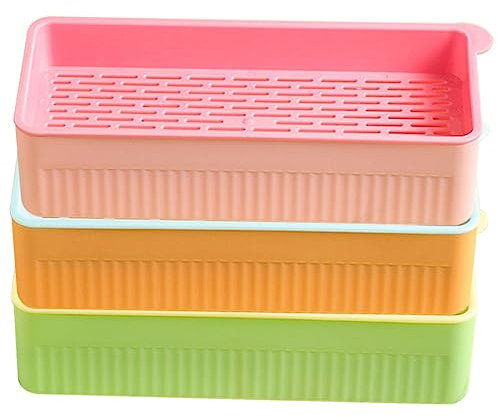 FRCOLOR Erdloser Katzengras Pflanzkasten 3 Stück Mit Wasserschale Hydroponische Katzenminze Aufzuchtbox Für Haustiere Großer Pflanzer Für Drinnen Bpa Freies Material