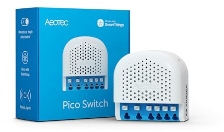 Aeotec Pico Switch, Zigbee 3.0, Smart Flush-Mounted Relay for Switching, 16 A, Current Measurement, Scene Control, Repeater, Hub Required, Works with SmartThings, Homey, Alexa, HA, Designed in Germany