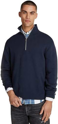 Tommy Jeans Herren Pullover mit Reißverschluss Regular Fit Half Zip Mock-Kragen
