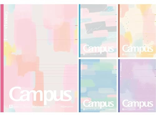 KOKUYO Campus Notebook, Dot A 7mm Ruled, Semi-B5, 30 Sheets, 30 Lines, Pack of 5, 5 ‎Acrylic Palette Limited Edition, Japan Import (NO-3CATN-L38X5)