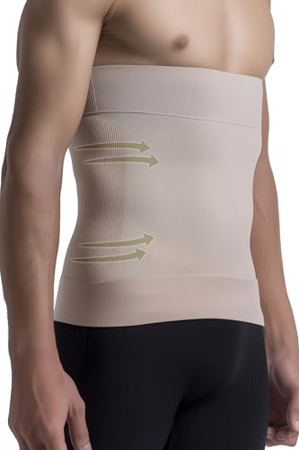 SLIMCELL Gambetti Bauchweggürtel Herren Modellierend – Atmungsaktive Mikrofaser Nahtlos, Bauchbinde Herren Schlankend Flacher Bauch, 3D Massageeffekt Unsichtbar – Made in Italy
