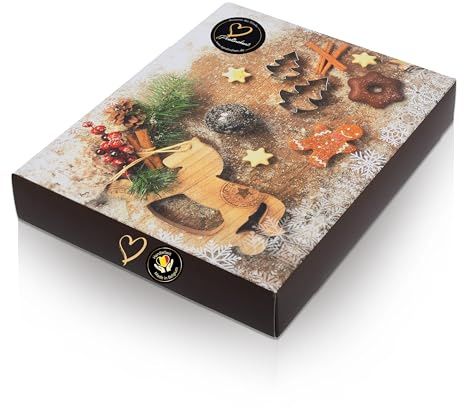 ePralinchen pralines de luxe belges faites à la main | Cheval à bascule | boîte compacte avec pralines de Noël en chocolat blanc, au lait entier et noir | sans alcool | fabriqué en Belgique