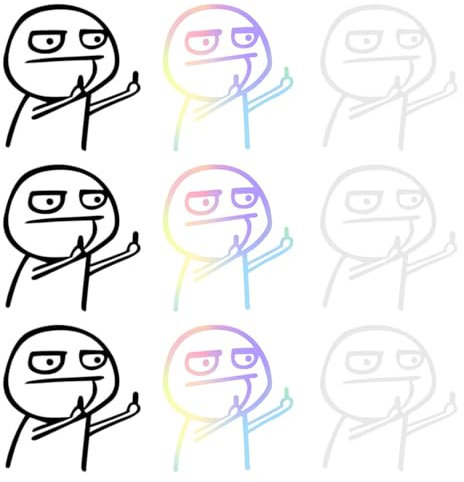 HSIXHAF 9 pcs Pegatinas para el Dedo Medio Reflectante Coche Pegatinas Etiqueta Engomada del Coche Diseño De Dedo Medio para Ventanas, Motocicletas, Computadoras Portátiles