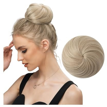 Bollar hårstycke syntetiskt hår, kull förlängning, clip-in-hårdel, syntetisk hårsvans, munk, dragsko, chignon, hårdel, hög stickning, hårstycke, hästsvans bröd hårstycke (16–88)