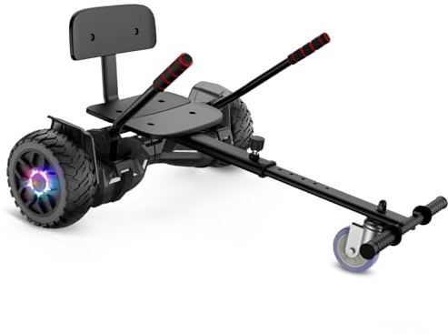SISIGAD 8.5'' All Terrain Off-Road Hoverboard, 8.5 Zoll Self Balancing Scooter mit Bluetooth Lautsprecher, LED Lichter, Geschenk für Kinder，Silber