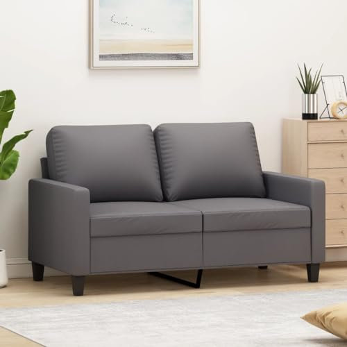 CINDERFUL 2-Sitzer-Sofa Grau 120 cm Kunstleder,Modernes 2Sitzer Sofa aus Kunstleder in Grau für Gemütlichkeit und Komfort Möbel, Wohnzimmer