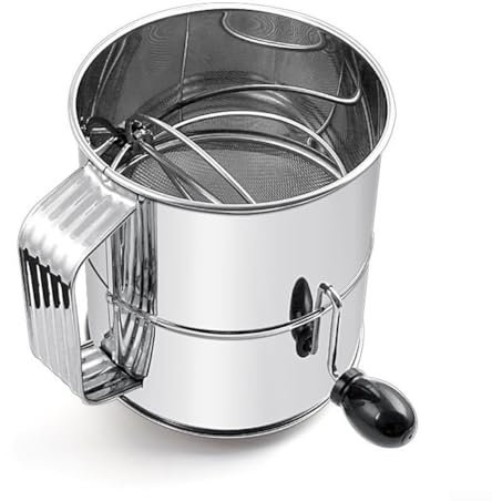 Convenient Rotating Hand Crank Flour Sifter for Effortless Cake Making