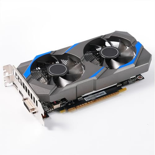 Docooler GTX 1050 2 GB scheda grafica GDDR5 128 bit Dual Ventola Computer grafica GPU a basso consumo per l'editing video di gioco con connettore a 6 pin