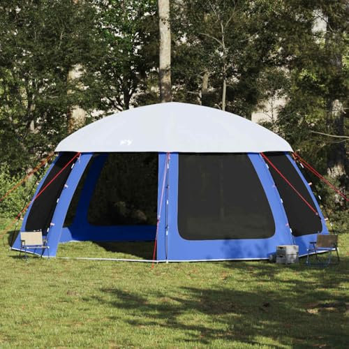 Brokky 4100637 Pool Tent with Removable Fly & Mesh Walls Azure Blue 612x612 cm Hot Tub Spa Pop Up Canopy Cover and Camping Shelter