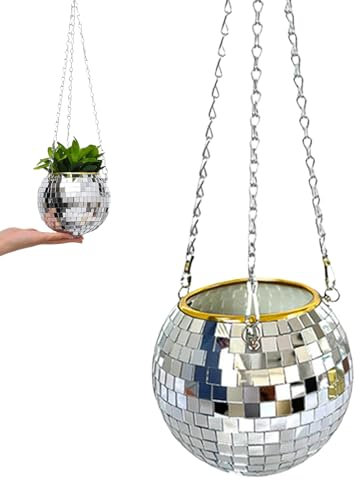 Mafagwre Plastik Hängende Blumentöpfe, Hängender Pflanzenkorb Mit Kette, Abnehmbare Kugelförmige Blumenampeln, Für Balkon, Zaun, Garten, Innen Und Außendekoration (20cm)