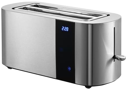 Tostadora Juanita Krispy – 2 Ranuras Anchas, Potencia 1500W, Pantalla Táctil, Función Descongelar, Recalentar y Tostar, Diseño Compacto y Recogemigas Extraíble