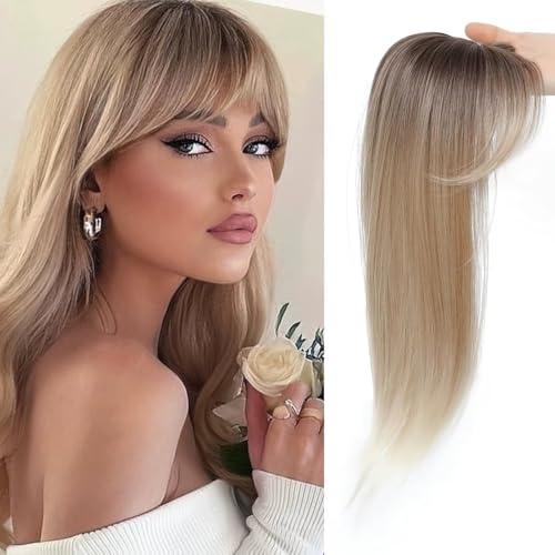 RUNRAYAY Hair Toper, 360 ° 3D -Haaropper für Frauen mit dünnem Haar, 18 Zoll lange Stücke für Frauen Clip in mittleren Teilen, braune R6/27/613#