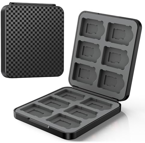 Klipdasse Switch Game Case for Nintendo Switch - Portable Cartridge with 12 Game & 12 Micro SD Card Slots, Switch Card Case- Hard Shell, Soft Silicone Lining, Magnetic Closure (Black)