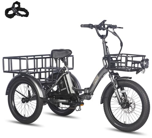 Fafrees F20 Mate E Bike Dreirad für Erwachsene Strassenzulassung [ Offiziell ] Damen Ebike Herren 180kg, Fat Elektrofahrrad 48V, Elektro Fahrrad 3 Räder für Senioren, elektrisch 3 Rad Fahrrad faltbar