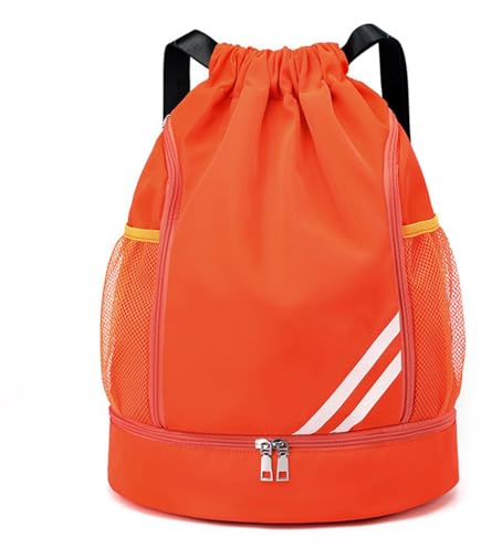 Sportryggsäck - vattentät kraschryggsäck | Sportgymväska med skofack och vattenflaskhållare | sicksackpack - justerbar multiväska väska för fitness, Apelsin, riferimento alla descrizione, Hänvisning