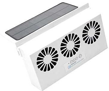 FUNOMOCYA Ventilateur Solaire Auto USB Rechargeable Mini Extracteur Air Compact pour Voiture Refroidisseur Air Durable Ventilation pour Fenêtres et Radiateur