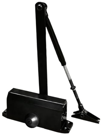 LOVIVER Chiudiporta idraulico Chiudiporta Sostituisci attrezzature Accessori Nero Robusto Hardware Resistente per ingressi residenziali domestici, Posizione di 90 Gradi