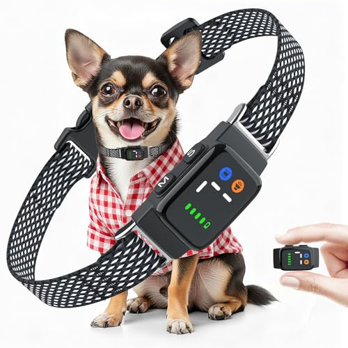 CAWJUG Anti Bark Collars for Dogs, Ultra Slim & Lightweight Dog Barking Collar with 3 Working Modes, 7 Sensitivity, IP67 Waterproof No Bark Collar for Small Medium Dogs
