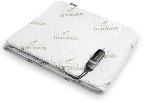 Duux Snooze Bambus Elektrische Unterdecke – Bambus Decklack – 6 Heizstufen & Timer – Waschbar – 90x200 cm