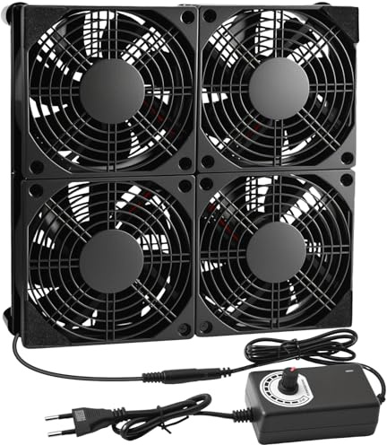 Silkwish 12 V Case Fan, 120 mm Computer Fan with Speed Control, AC 220 V-240 V Fan, PC Fan, Brushless Cooling Fan for PC Computer Laptop TV Box Router Chassis Cabinet Server