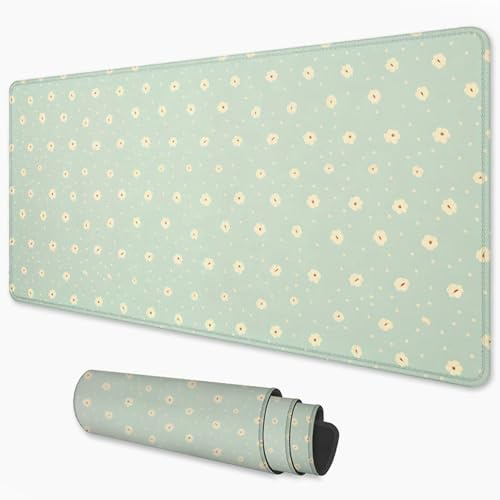 Alfombrilla Ratón Verde Mouse Pad 700x400 mm, Grande Alfombrilla Gaming Flor con Superficie Especial Que Mejora la Velocidad y la precisión, Mousepad Impermeable para Gamers, PC y Portátil 3Y-964