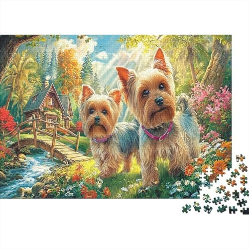 Yorkshire Terrier Colourful Brainteasing Jigsaw Puzzle Jigsaw Recycled Premium Yorkies Fall for Adults Educational Games 38x26cm/1000pcs