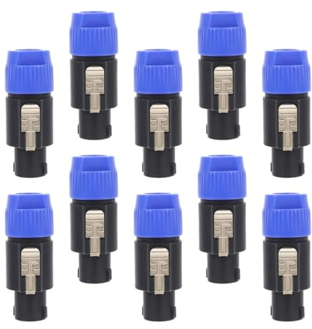 ABOOFAN 10 Pezzi Connettori per Altoparlanti in Plastica 4 Poli, Morsettiera per Casse Acustiche, Affidabilità Elevata e Design Semplice per Uso Audio Professionale
