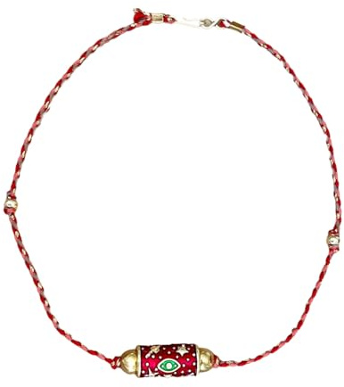 Buxuaaaa Cadena de esfera de tambor con revestimiento colorido, joyería étnica alentada para atuendo casual, añade cadena tradicional de esfera de tambor, One Size, como se describe, como se describe