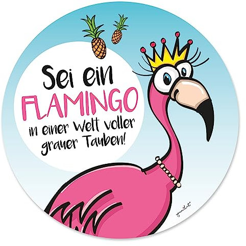 Flamingo Mauspad I Ø 22 cm rund I Mousepad mit Spruch I in Standard-Größe, rutschfest I für Mädchen Teenager Frauen I süß I dv228