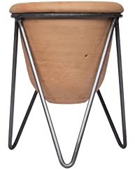 Creative Co-Op Terracotta Pot with Metal Stand