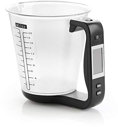 ECOSWAY Tasse à mesurer électronique intelligente pour la cuisine avec écran LCD - 1000 g/1 g