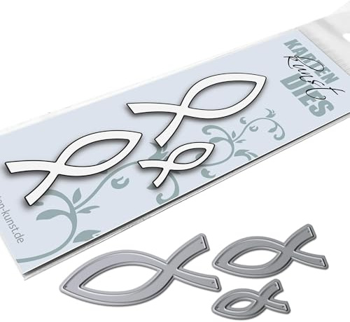 Karten-Kunst Stanzschablone kk-D084 Stanze Christliche Fische für Taufe Kommunion oder Konfirmation Ichthys Schneideschablone