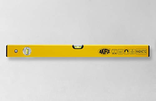 Akifix NSM19018 Niveau à bulle magnétique super professionnel avec aimant invisible 2 ampoules - 50 cm