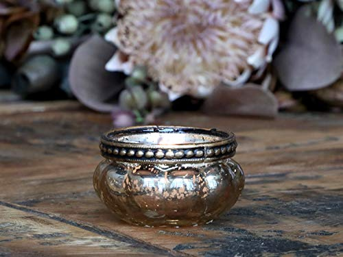 3er Set Teelichthalter Windlicht Champagner Deko Landhaus Nostalgie Shabby Vintage Chic Antique