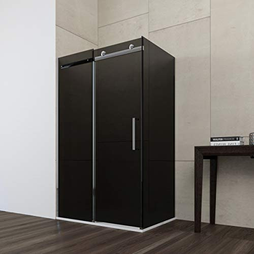 Box doccia cabina lusso angolare 70 80 90 100 110 120 140 160 170 cm scorrevole vetro FUME' anticalcare 8mm MIMOSA (80 X 120 cm)