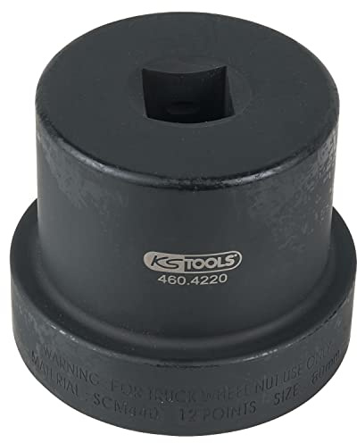 KS Tools 460.4220 1 Achsmuttern-Schlüssel mit Führungsbund, 12-kant, 80 mm