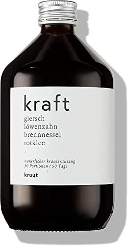 Kruut – Kraft Kräuterauszug bio 500ml – Elixier aus Wildkräutern Giersch, Löwenzahn, Brennnessel, Rotklee – Oxymel Tinktur Kräuterdrink Sirup Kur. Ideal zum Sport oder am Morgen