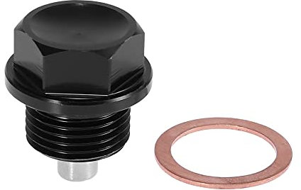 X AUTOHAUX 1 Juego M18 x 1,5 Tornillo Magnético Aceite Drenaje Tapón Sumidero Drenaje Tuerca Negro