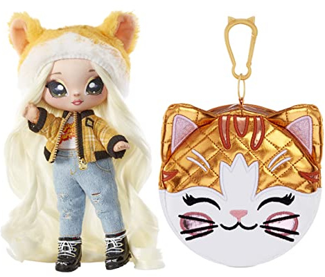 Na! Na! Na! Surprise Glam Serie 2-Tabitha NEKOTA Muñeca Inspirada en un Gatito con Pelo Rubio y Monedero con Clip en Forma de Animal-para coleccionar-Edad: 5+ años, Color (MGA Entertainment 579267C3)